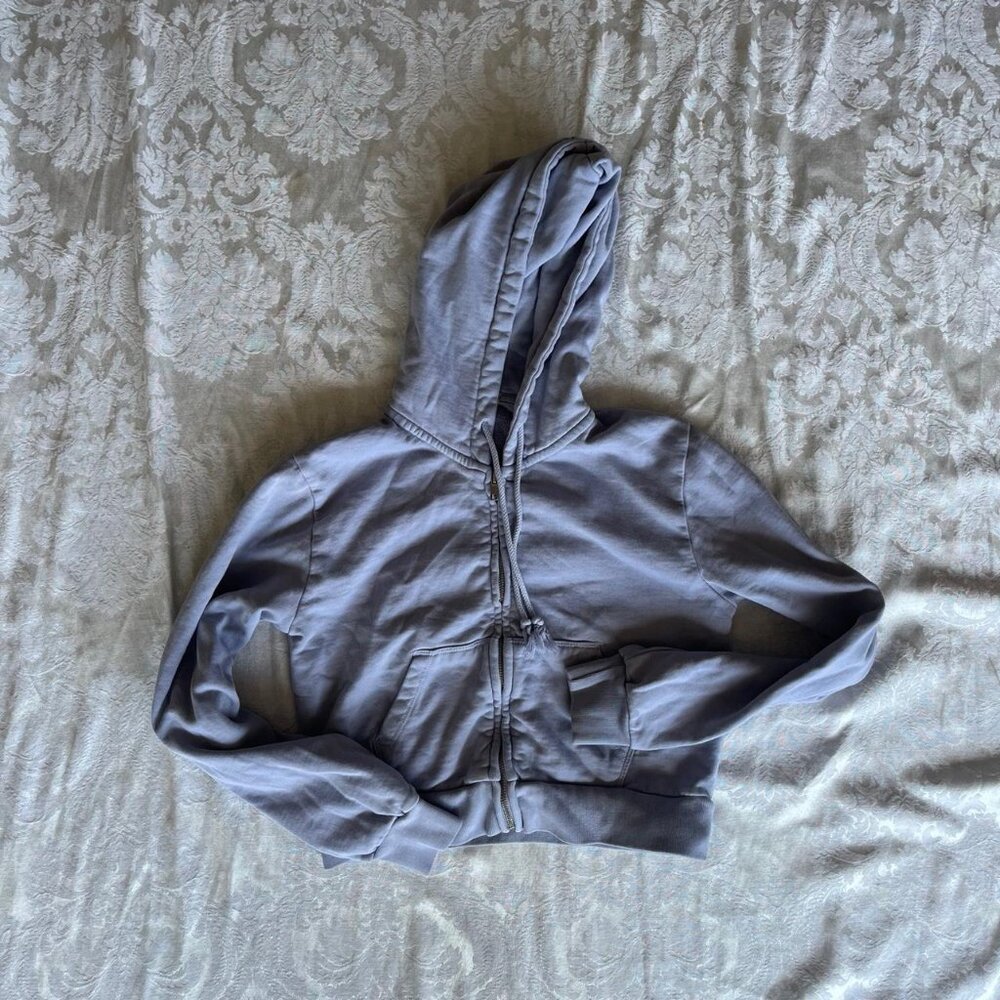 brandy melville cropped purple hoodie